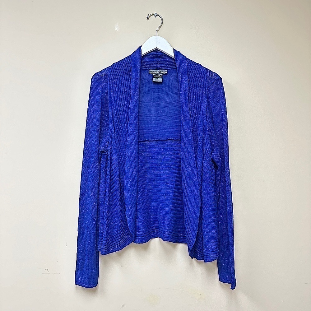 Blue Sparkle Cardigan Size Large Corpcore Office siren